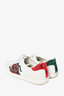 Gucci White Leather Web Ace Snake Embroidered Sneakers sz 7.5 Mens