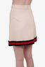 Gucci White Silk Web Trim Mini Skirt Size 40