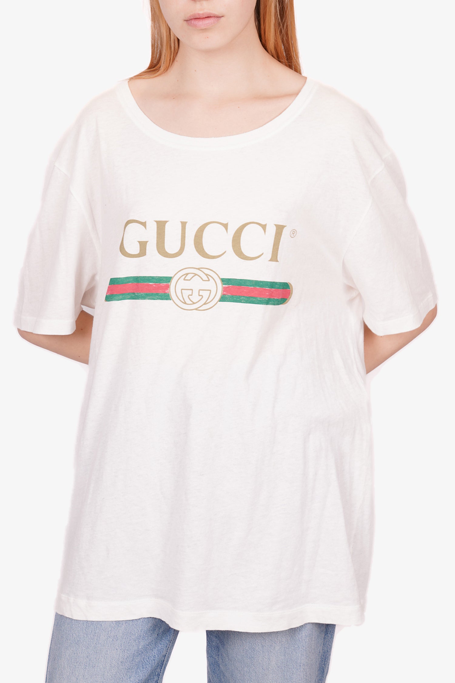 Gucci White Thin Jersey Logo T-Shirt Size L – Mine & Yours
