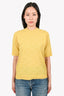 Gucci Yellow Shimmer 'GG' Monogram Sweater Size M