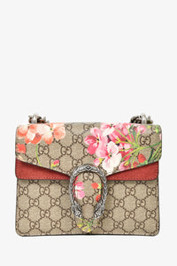 Gucci Beige GG Supreme Coated Canvas Mini Dionysus Blooms Wallet