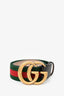 Gucci Red/Green Web Canvas GG Marmont Belt w/ Brown Leather sz 85/34