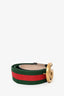 Gucci Red/Green Web Canvas GG Marmont Belt w/ Brown Leather sz 85/34