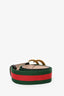 Gucci Red/Green Web Canvas GG Marmont Belt w/ Brown Leather sz 85/34