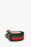 Gucci Red/Green Web Canvas GG Marmont Belt w/ Brown Leather sz 85/34