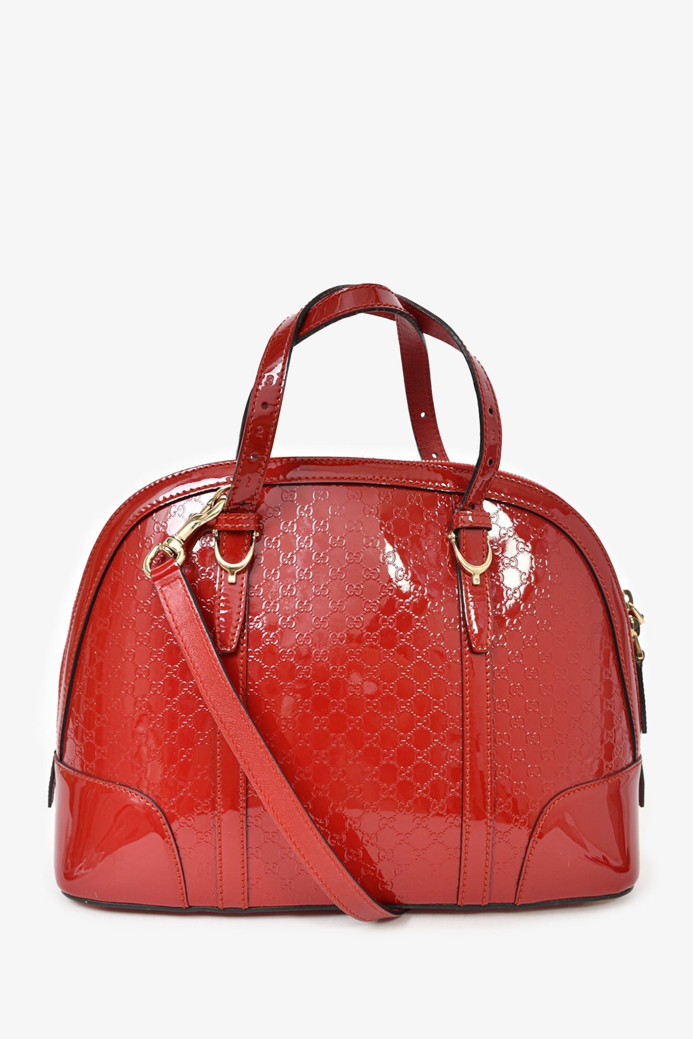 Gucci red patent leather on sale bag