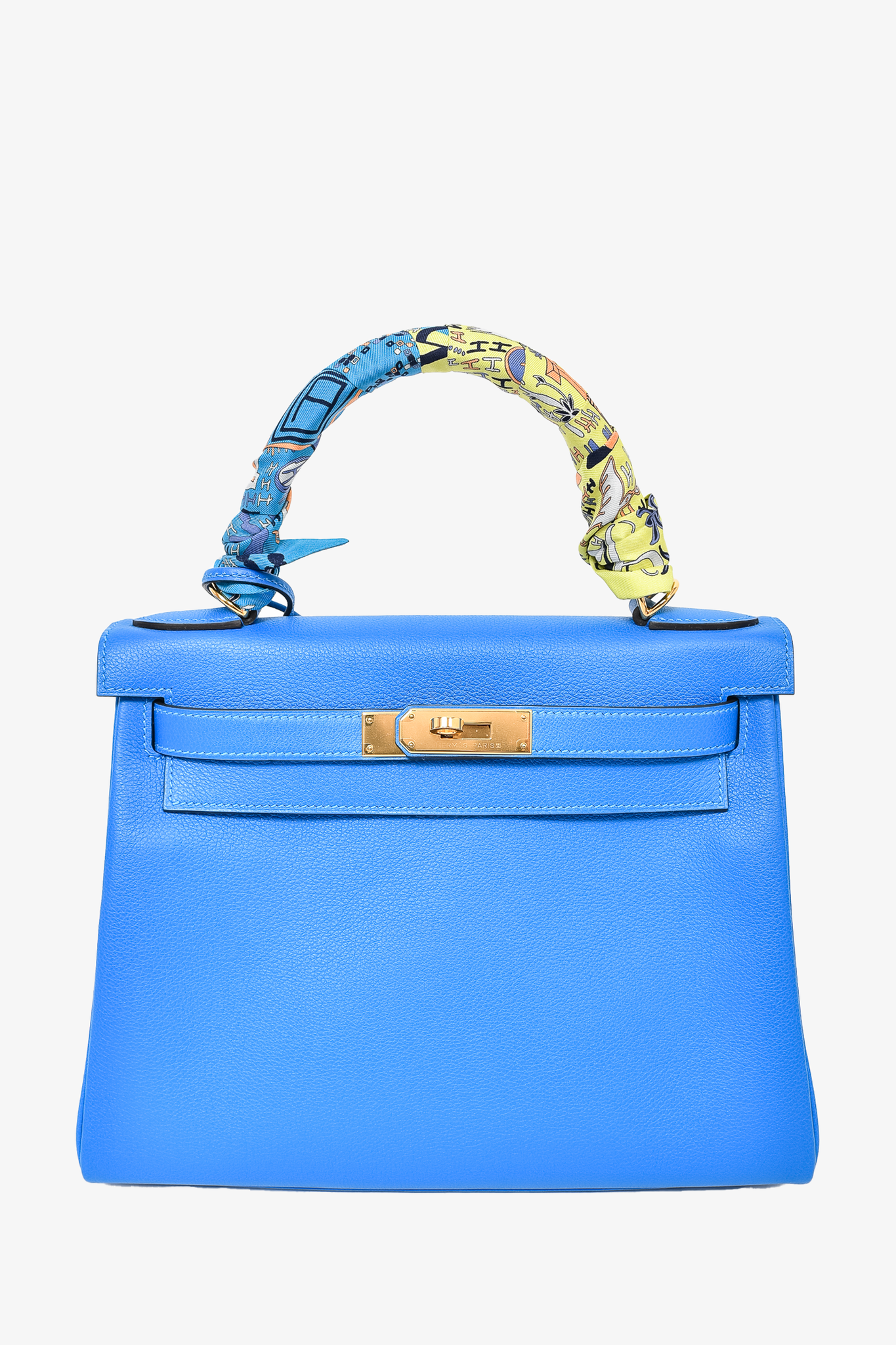 Hermes kelly 32 blue hydra