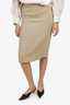Hermès Beige Linen Midi Skirt Size 38
