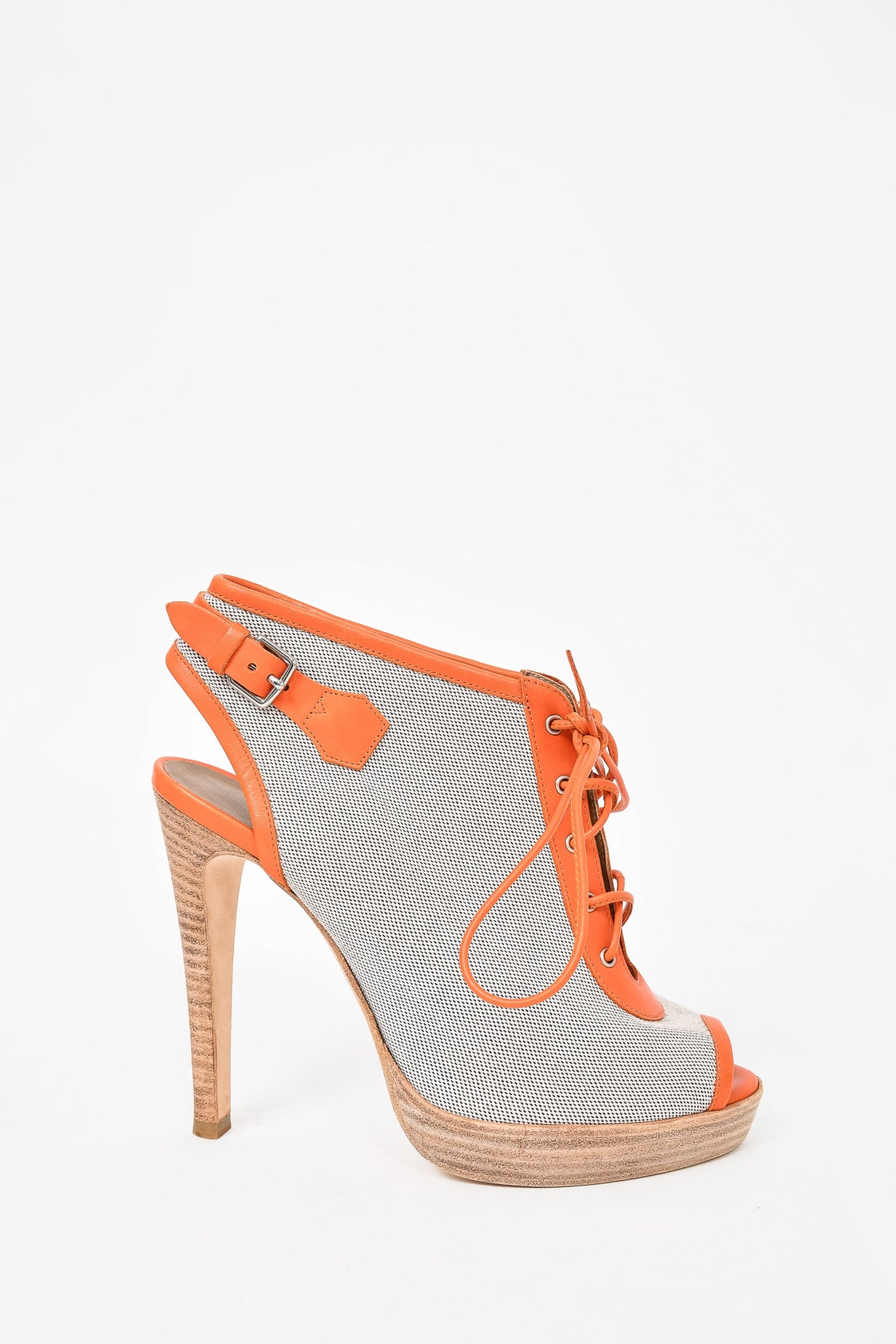 Sheer Mesh Lace Up Peep Toe Ankle Boots In ORANGE | ZAFUL 2024