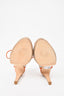 Hermès Beige/Orange Canvas Booties Slingback Heels Size 36