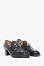 Hermès Black Leather 'H' Heeled Loafers Size 39