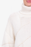 Hermes Cream Cashmere Cableknit Turtleneck Sweater Size 34