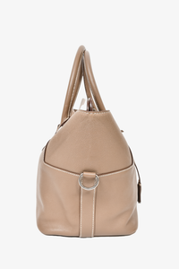 HERMES Swift Leather Toolbox26 Silver Buckle Shoulder Bag Argile/Beige
