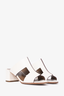 Hermès White Leather 'Ostia' Heeled Sandals Size 35