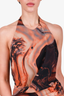 ITMFL Orange/Black Marble Halter Dress Size S