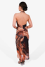 ITMFL Orange/Black Marble Halter Dress Size S