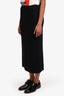 Iris & Ink Black Wool Ribbed Midi Skirt Size S