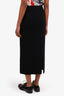 Iris & Ink Black Wool Ribbed Midi Skirt Size S
