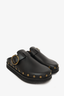 Isabel Marant Black Leather Stud Buckle Clogs Size 38