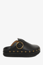 Isabel Marant Black Leather Stud Buckle Clogs Size 38