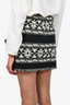 Isabel Marant Etoile Black/Beige Printed Cotton Mini Skirt sz 36