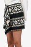 Isabel Marant Etoile Black/Beige Printed Cotton Mini Skirt sz 36