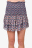 Isabel Marant Etoile Blue and Pink Floral Smocked Mini Skirt Size 36