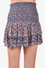 Isabel Marant Etoile Blue and Pink Floral Smocked Mini Skirt Size 36