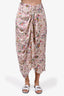 Isabel Marant Etoile Cream Printed Wrap Midi Skirt Size 38