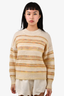 Isabel Marant Etoile Yellow/Cream Striped Crewneck Sweater Size 34