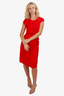 Issa London Red Cap Sleeve Dress Size 4