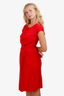 Issa London Red Cap Sleeve Dress Size 4