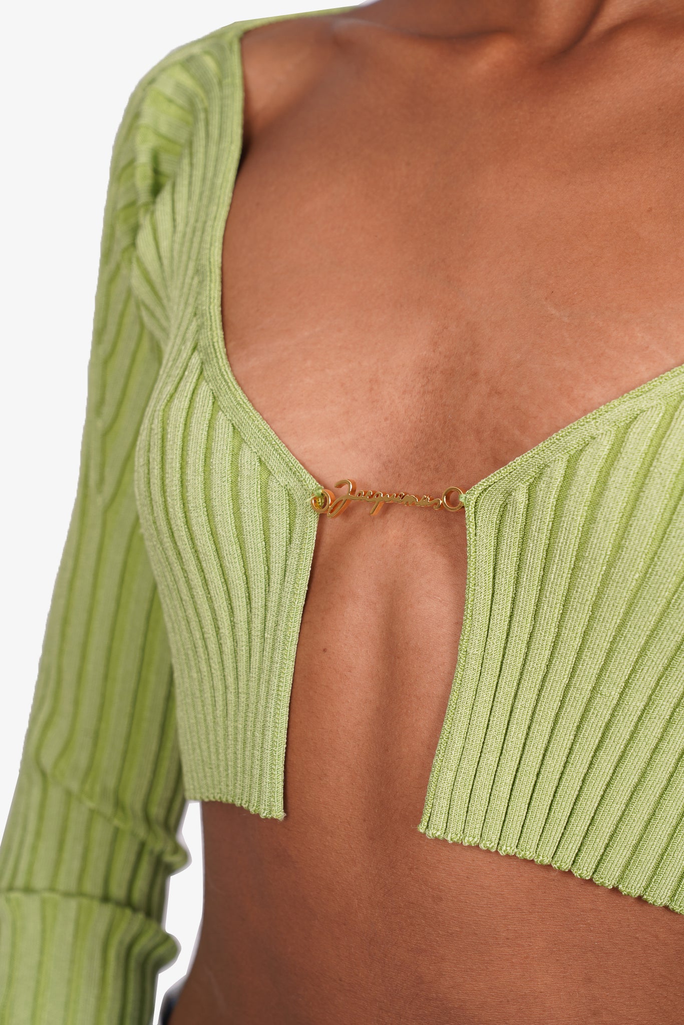 Jacquemus Pralù Cropped Ribbed-knit Top in Green