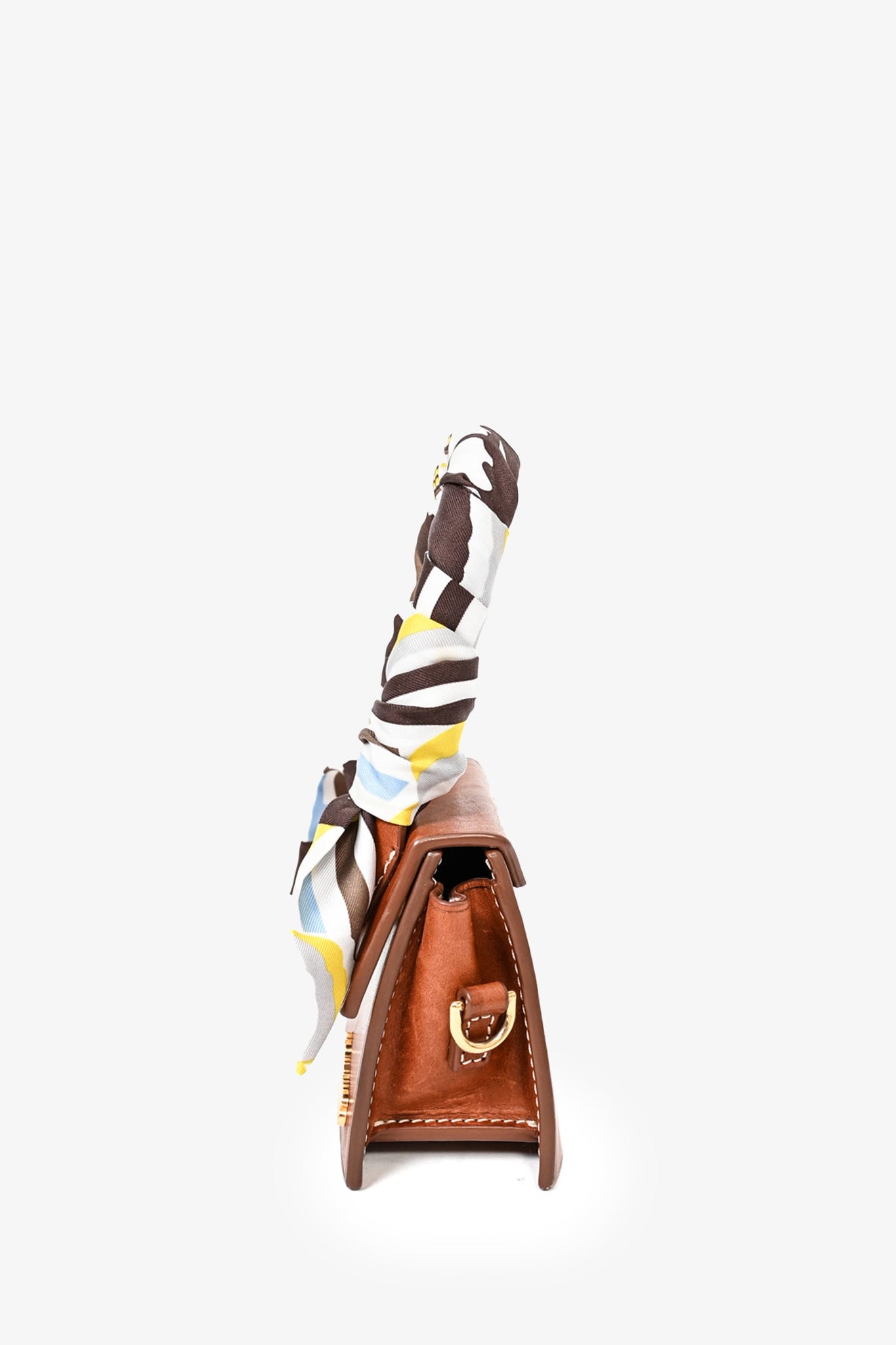 Jacquemus Brown Leather Mini Le Chiquito Top Handle w/ Hermes