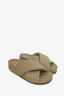 Jil Sander Beige Leather Padded Slides Size 37