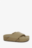 Jil Sander Beige Leather Padded Slides Size 37