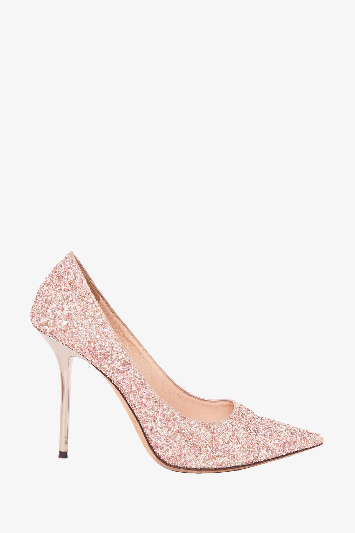 Jimmy choo pink glitter on sale heels