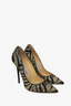 Jimmy Choo Black/Silver Glitter Zebra Print Heels Size 36