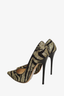 Jimmy Choo Black/Silver Glitter Zebra Print Heels Size 36