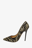 Jimmy Choo Black/Silver Glitter Zebra Print Heels Size 36