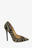 Jimmy Choo Black/Silver Glitter Zebra Print Heels Size 36