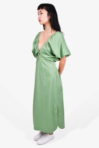 Brandon Maxwell Lime Green Sleeveless Midi Dress Size 2