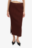 Jonathan Simkhai Burgundy Sophia Rib Midi Skirt Size M