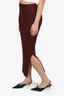 Jonathan Simkhai Burgundy Sophia Rib Midi Skirt Size M