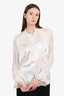 Jonathan Simkhai White Silk Sheer Blouse Size S