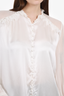 Jonathan Simkhai White Silk Sheer Blouse Size S