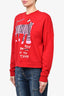 Weekend Max Mara Red/Pink "Year of The Tiger" Graphic L/S Sweatshirt sz M