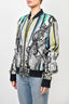 Just Cavalli Mens White/Multicolor Pattern Bomber Jacket Size 54 Mens