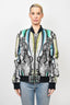 Just Cavalli Mens White/Multicolor Pattern Bomber Jacket Size 54 Mens