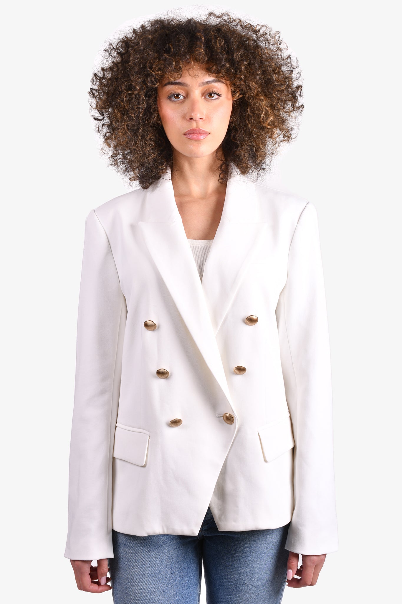 Cream blazer gold on sale buttons